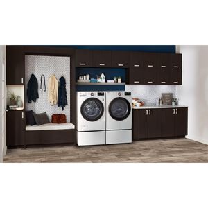 LG 27 in. 7.8 cu. ft. Smart Stackable Ventless Electric Dryer with Dual Inverter Heat Pump & AI Sensor Dry - White, , hires