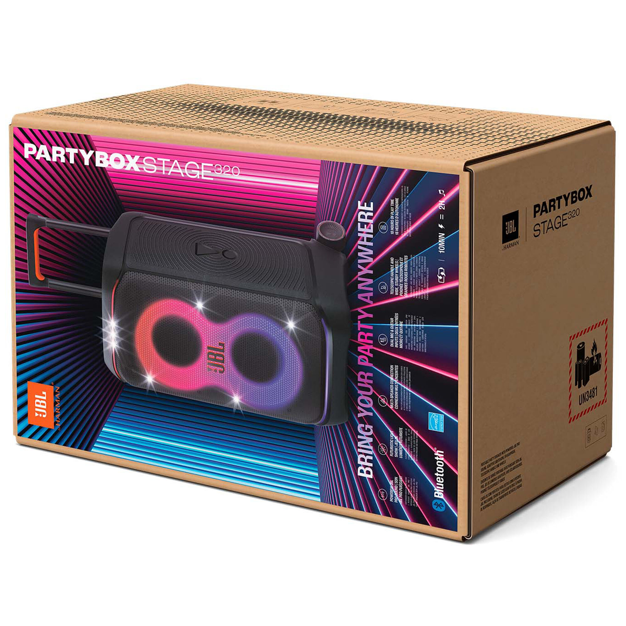 JBL Partybox Stage 320 Portable Rechargeable Splashproof Bluetooth