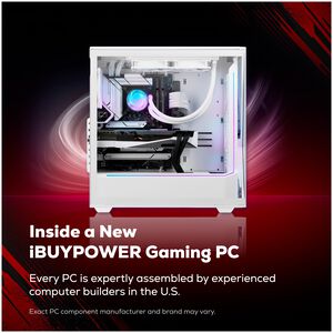 iBUYPOWER Slate Gaming Desktop with AMD Ryzen 7 7700X3D, 4 GHz, 8-Core CPU, AMD Radeon RX 9070 GRE, 12GB VRAM GPU, 32 GB RAM, 1 TB SSD & Windows 11 Home - White, , hires