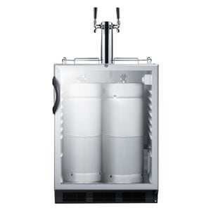 Summit Commercial 23 in. 5.5 cu. ft. Beer Dispenser with 2 Taps - Stainless Steel, , hires