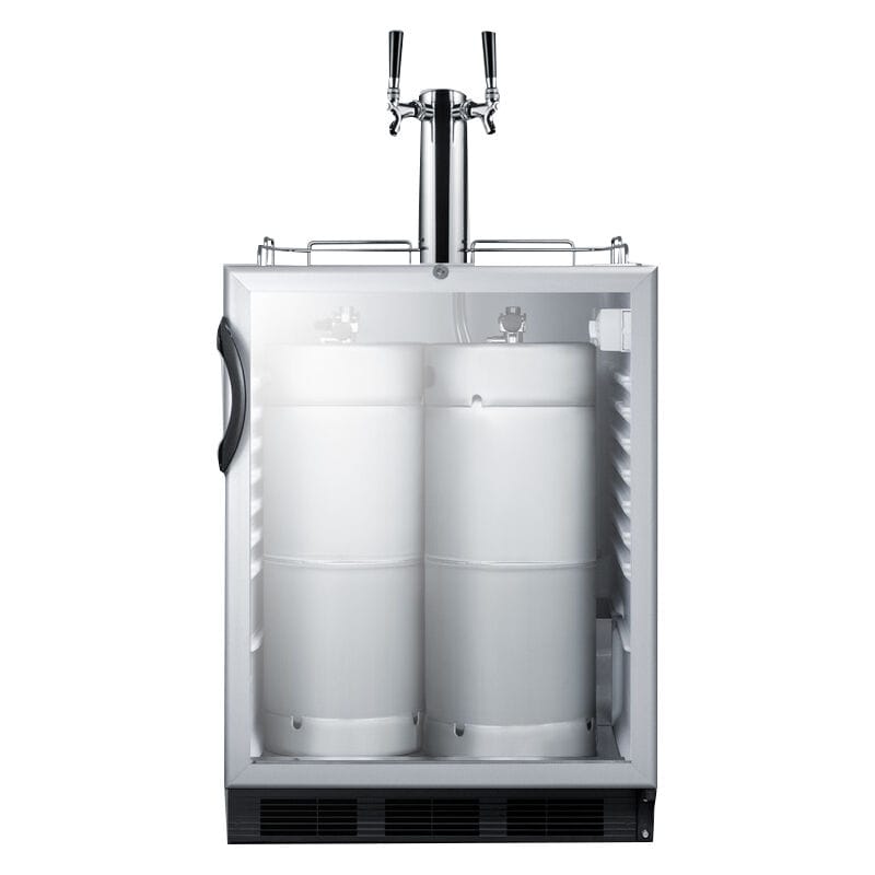 Summit Commercial 23 in. 5.5 cu. ft. Beer Dispenser with 2 Taps - Stainless Steel, , hires