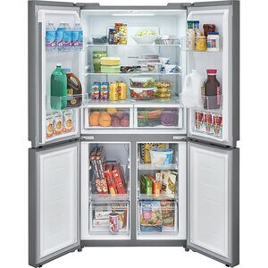 Frigidaire 33 in. 17.4 cu. ft. Counter Depth 4-Door French Door Refrigerator - Brushed Steel, , hires