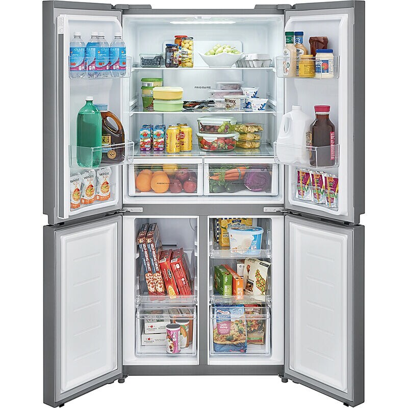 Frigidaire 33 in. 17.4 cu. ft. Counter Depth 4-Door French Door Refrigerator - Brushed Steel, , hires