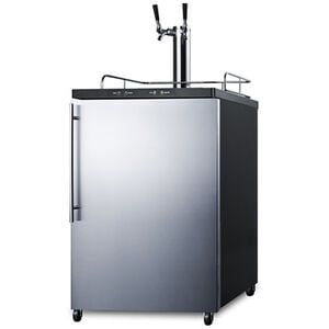 Summit 24 in. 5.6 cu. ft. Beer Dispenser with 2 Taps, Digital Controls & Digital Thermostat - Stainless Steel, , hires