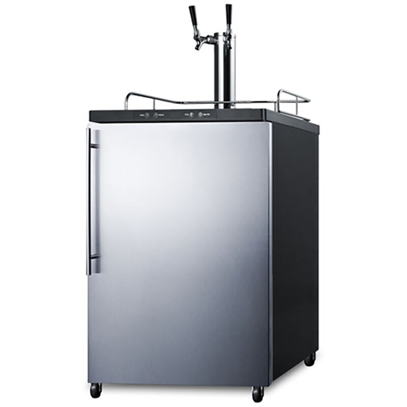 Summit 24 in. 5.6 cu. ft. Beer Dispenser with 2 Taps, Digital Controls & Digital Thermostat - Stainless Steel, , hires