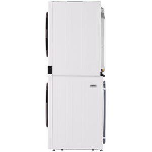 LG 27 in. 5.0 cu. ft. Smart Gas Front Load WashTower with AI Sensor Dry, TurboSteam, Allergiene Cycle, ezDispense, AI DD 2.0 Advanced Washing, Sensor Dry, Sanitize & Steam Cycle - Essence White, Essence White, hires