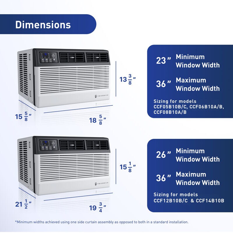 Friedrich Chill Premier Series 10,000 BTU Smart Energy Star Window Air Conditioner with 3 Fan Speeds & Sleep Mode - White, , hires