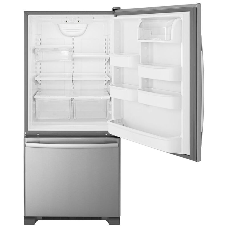 Amana 29 in. 18.7 cu. ft. Bottom Freezer Refrigerator - Monochromatic Stainless Steel, Monochromatic Stainless Steel, hires