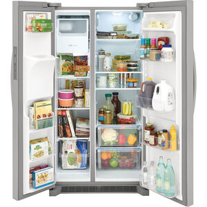Frigidaire 36 in. 25.6 cu. ft. Side-by-Side Refrigerator With External Ice & Water Dispenser - Stainless Steel, Stainless Steel, hires