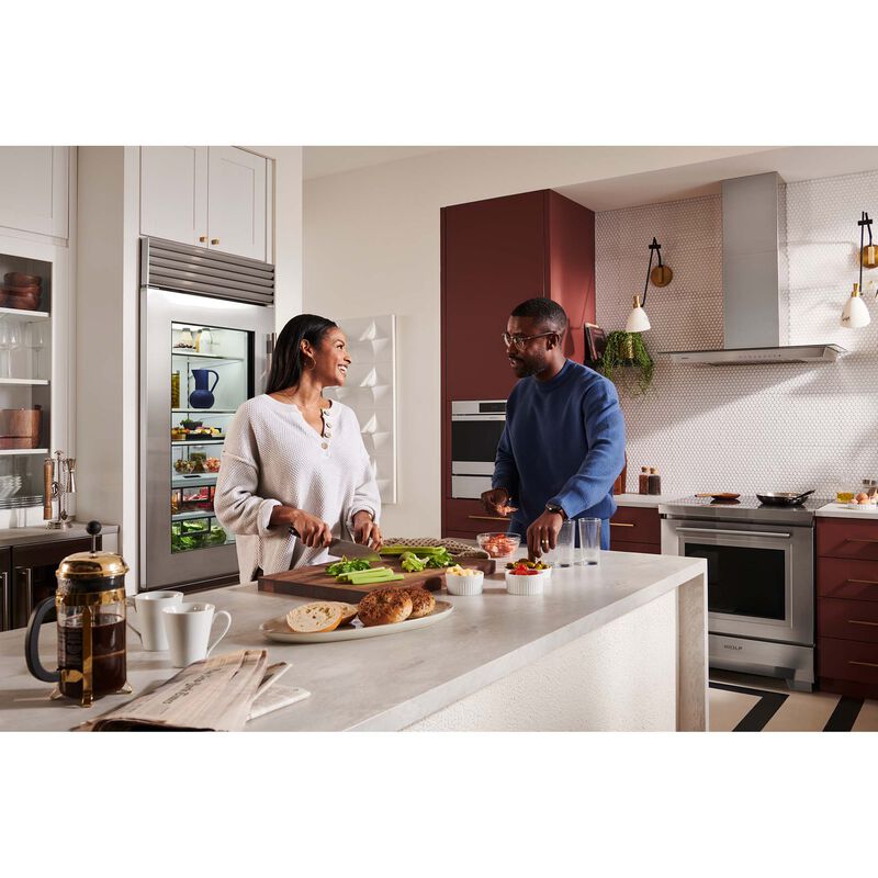 Sub-Zero Classic Series 30 in. Built-In 17.0 cu. ft. Left-Hinged Smart Bottom Freezer Refrigerator with Tubular Handles - Glass Door with Stainless Steel Trim, , hires