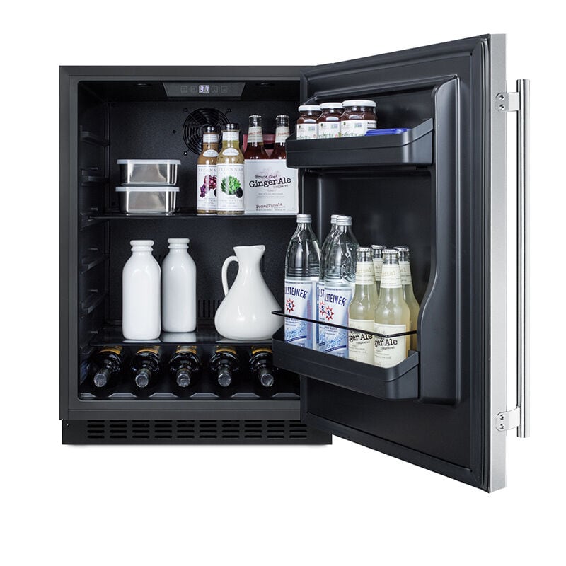 Summit 24 in. 4.8 cu. ft. Undercounter Refrigerator - Stainless Steel with Black Cabinet, , hires