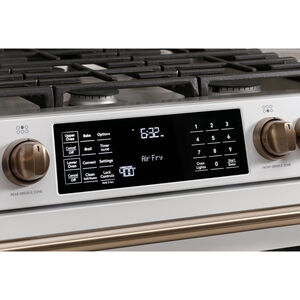 Cafe 30" Slide-In Gas Range with 6 Sealed Burners, Griddle & 7.0 Cu. Ft. Double Oven - Matte White, Matte White, hires