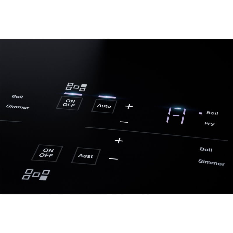 JennAir Lustre Stainless 36 in. 5-Burner Induction Cooktop with Simmer Burner & Power Burner - Stainless Steel, , hires