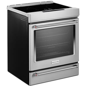 KitchenAid 30 in. 6.4 cu. ft. Air Fry True European Convection Steam Slide-In Electric Range with 4 Induction Burners - Stainless Steel, , hires
