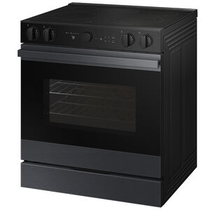 Samsung Bespoke 30 in. 6.3 cu. ft. Smart Air Fry True European Convection Slide-In Electric Range with Smoothtop Burners - Matte Black Steel, , hires