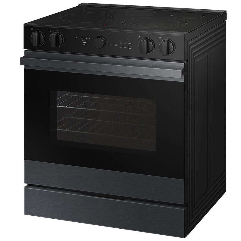 Samsung Bespoke 30 in. 6.3 cu. ft. Smart Air Fry True European Convection Slide-In Electric Range with Smoothtop Burners - Matte Black Steel, , hires