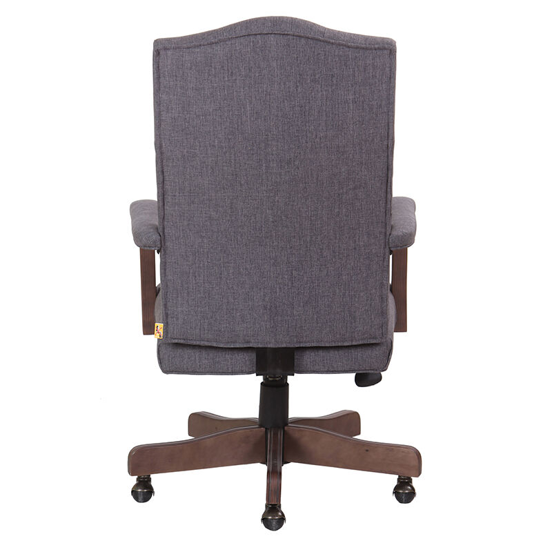 Boss Executive Chair With Driftwood Finish Frame - Grey Linen, Gray, hires