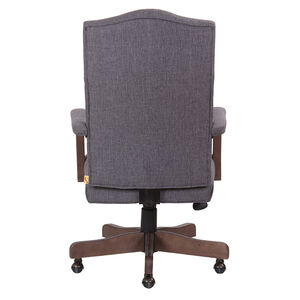 Boss Executive Chair With Driftwood Finish Frame - Grey Linen, Gray, hires
