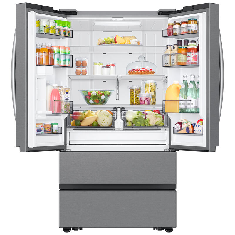 Samsung 36 in. 30.8 cu. ft. Smart 4-Door French Door Refrigerator with Double Freezer and Internal Water Dispenser - Fingerprint Resistant Stainless Steel, , hires