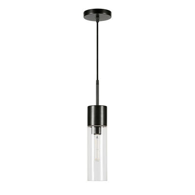 Hudson & Canal Lance 3.5 in. Pendant with Clear Glass - Blackened Steel | PD0301