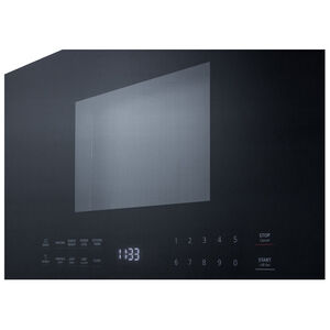 Summit 24" 1.3 Cu. Ft. Over-the-Range Microwave with 10 Power Levels, 300 CFM & Sensor Cooking Controls - Black Stainless Steel, , hires