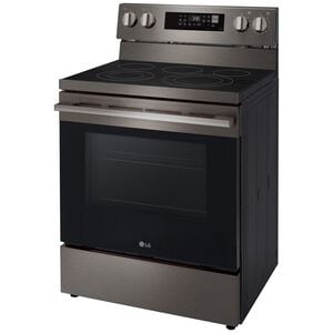 LG 30 in. 6.3 cu. ft. Smart Air-Fry True European Convection Electric Range with Radiant Burners - Black Stainless Steel, , hires