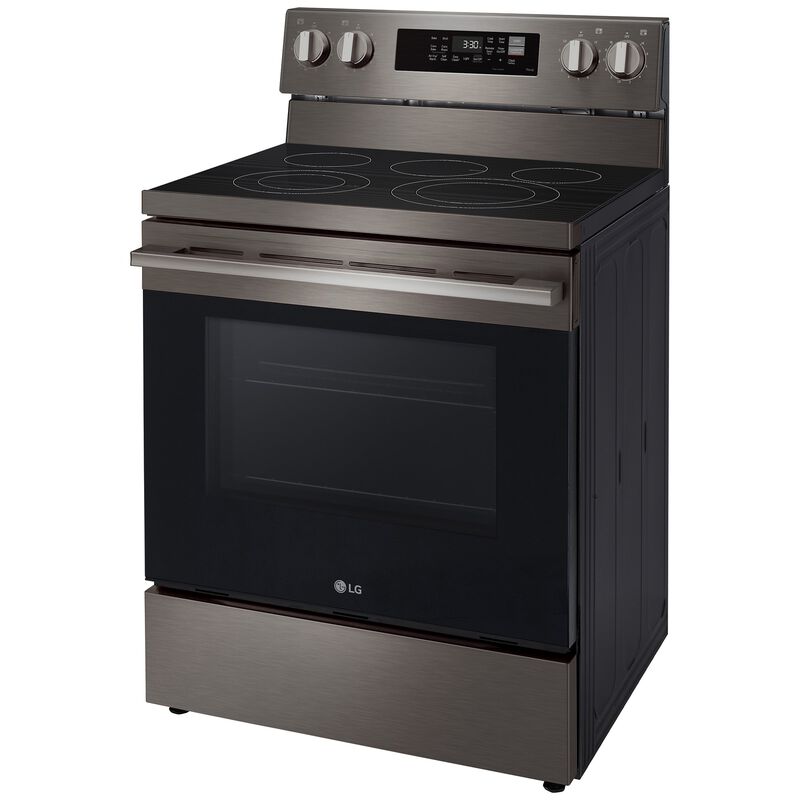LG 30 in. 6.3 cu. ft. Smart Air-Fry True European Convection Electric Range with Radiant Burners - Black Stainless Steel, , hires