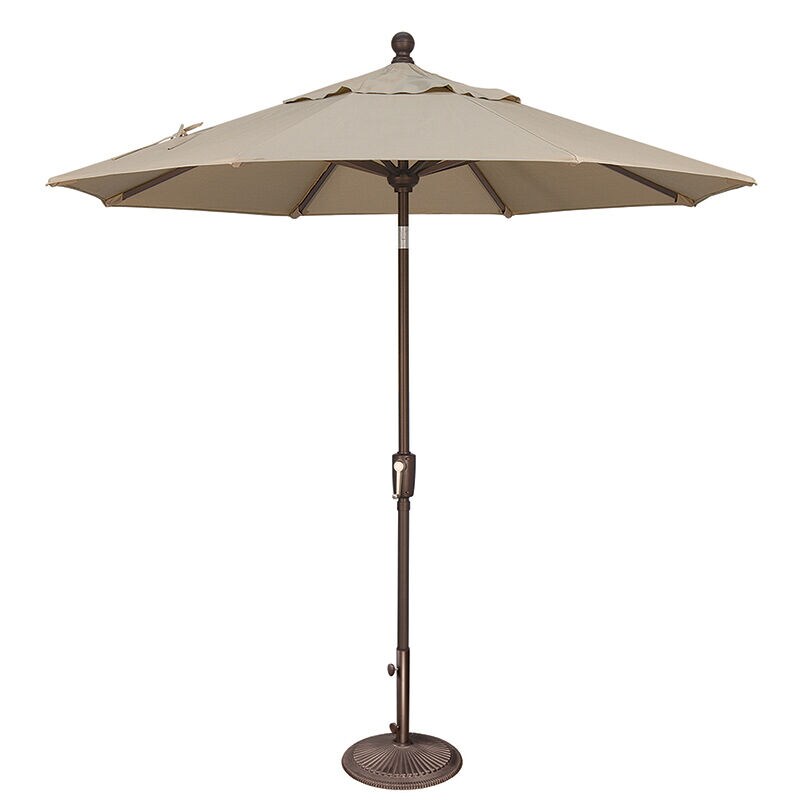 SimplyShade Catalina 7.5' Octagon Push Button Market Umbrella in Solefin Fabric - Beige, Beige, hires
