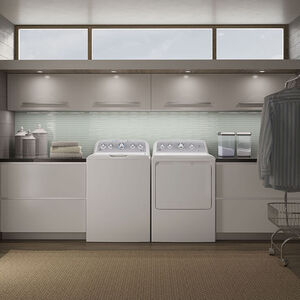 GE 27 in. 4.6 cu. ft. Top Load Washer with Stainless Steel Basket - White, , hires