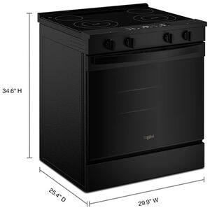 Whirlpool 30 in. 5.3 cu. ft. Smart Air-Fry Electric Range with Radiant Burners - Black, , hires