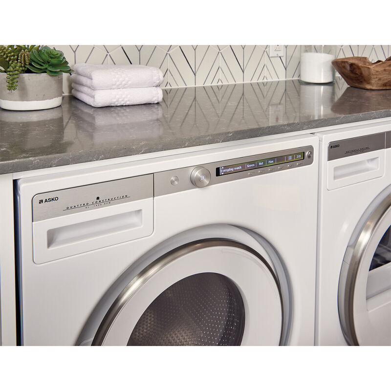 Asko Logic Series 23 in. 2.8 cu. ft. Stackable Front Load Washer with Sanitize & Steam Wash Cycle - White, White, hires