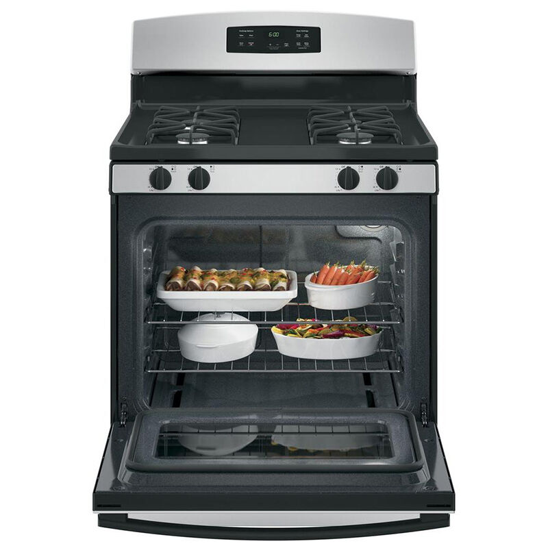 GE 30 in. 4.8 cu. ft. Gas Range with 4 Sealed Burners - Stainless Steel, Stainless Steel, hires