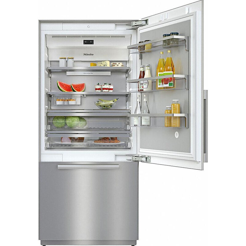 Miele 36 in. 19.6 cu. ft. Built-In Smart Counter Depth Bottom Freezer Refrigerator with Ice Maker - Stainless Steel, , hires
