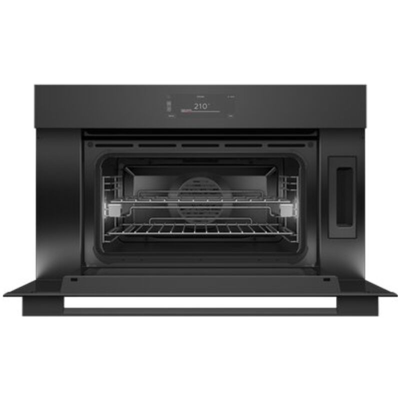 Fisher & Paykel Series 9 Minimal 30 in. 1.9 cu. ft. Smart Steam Electric Single Wall Oven with True European Convection & Sensor Cooking - Black Glass, , hires