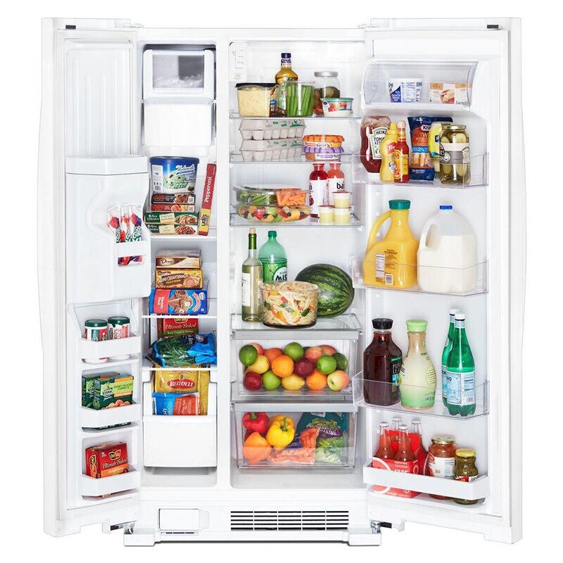 Whirlpool 36 in. 24.6 cu. ft. Side by Side Refrigerator with Ice & Water Dispenser - White, , hires