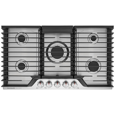Frigidaire Gallery 36 in. 5-Burner Natural Gas Cooktop with Simmer Burner & Power Burner - Stainless Steel | GCCG3648AS