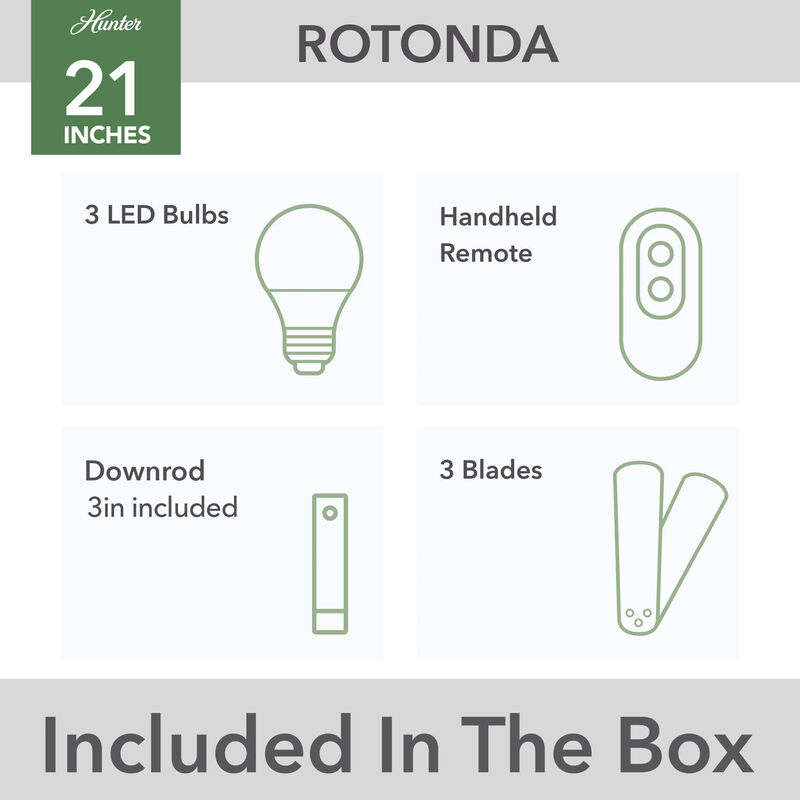 Hunter 36 in. Rotonda Ceiling Fan with LED Light Kit & Handheld Remote - Matte Black, , hires