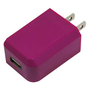 Wireless Gear USB 1 Amp AC Charger - Pink, Merlot, hires