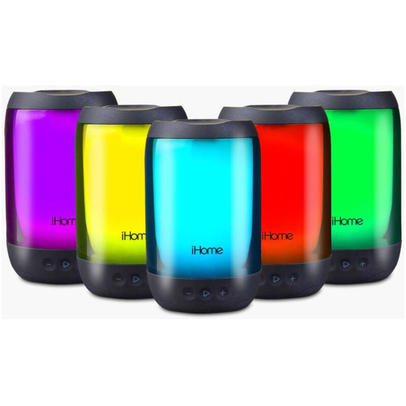iHome PlayGlow+ Rechargeable Color Changing Waterproof Bluetooth Speaker with Mega Battery - Black, , hires