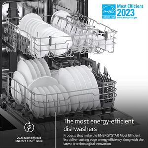 LG 24 in. Built-In Dishwasher with Front Control, 52 dBA Sound Level, 15 Place Settings & 5 Wash Cycles - White, , hires