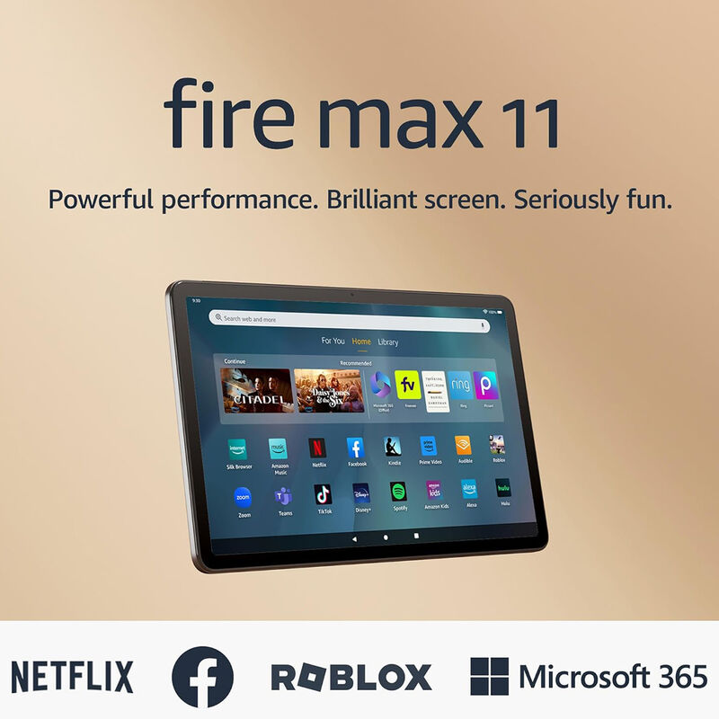 Amazon - Fire Max 11 tablet, vivid 11" display, octa-core processor, 64GB RAM, 14-hour battery life, Color - Gray, , hires