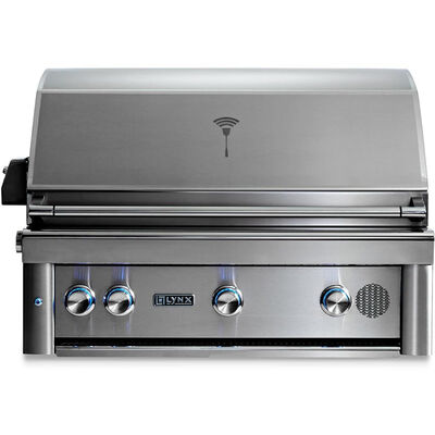 Lynx Professional 36 in. 4-Burner Built-In Natural Gas Grill with Rotisserie & Smoker Box - Stainless Steel | SMART36NG