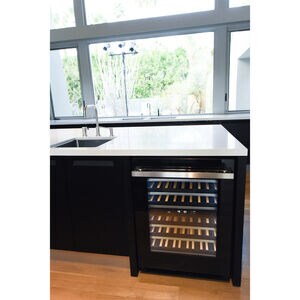 JennAir Noir 24 in. Undercounter Wine Cooler with Wood Racks, Dual Temperature Zones & 45 Bottle Capacity - Black, , hires