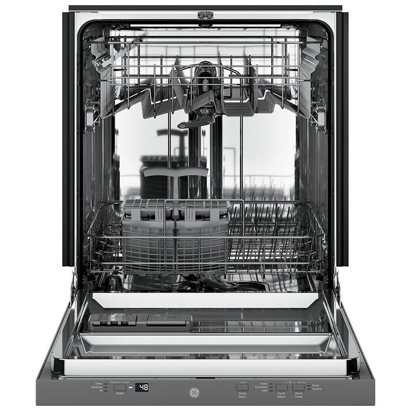 GE 24 in. Top Control Flush-Mount Dishwasher with 51 dBa Sound Level & Condensate Dry - Stainless Steel, Stainless Steel, hires