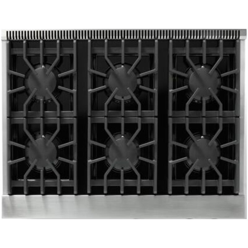 Viking 5 Series 36 in. 5.1 cu. ft. Standard Convection Gas Range with 6 Sealed Burners - Pure White - Natural Gas, Polished Chrome Trim Option, , hires