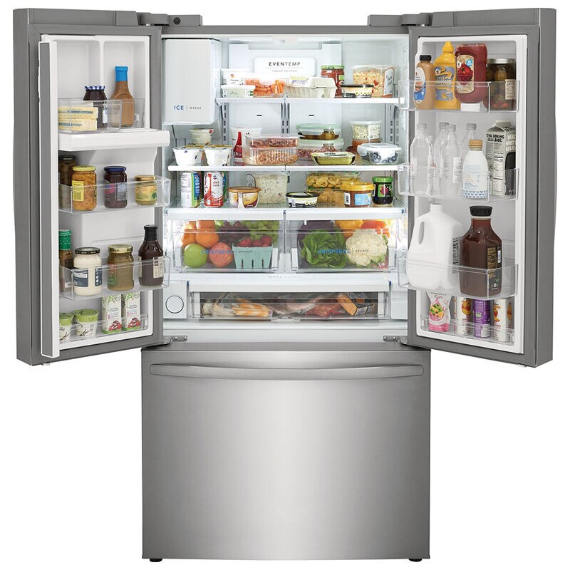 Frigidaire 36 in. 22.6 cu. ft. Counter Depth French Door Refrigerator with Ice & Water Dispenser - Stainless Steel, , hires