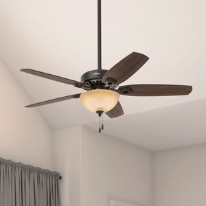 Hunter 52 inch Builder Ceiling Fan with LED Light Kit and Pull Chain - New Bronze, Bronze, hires