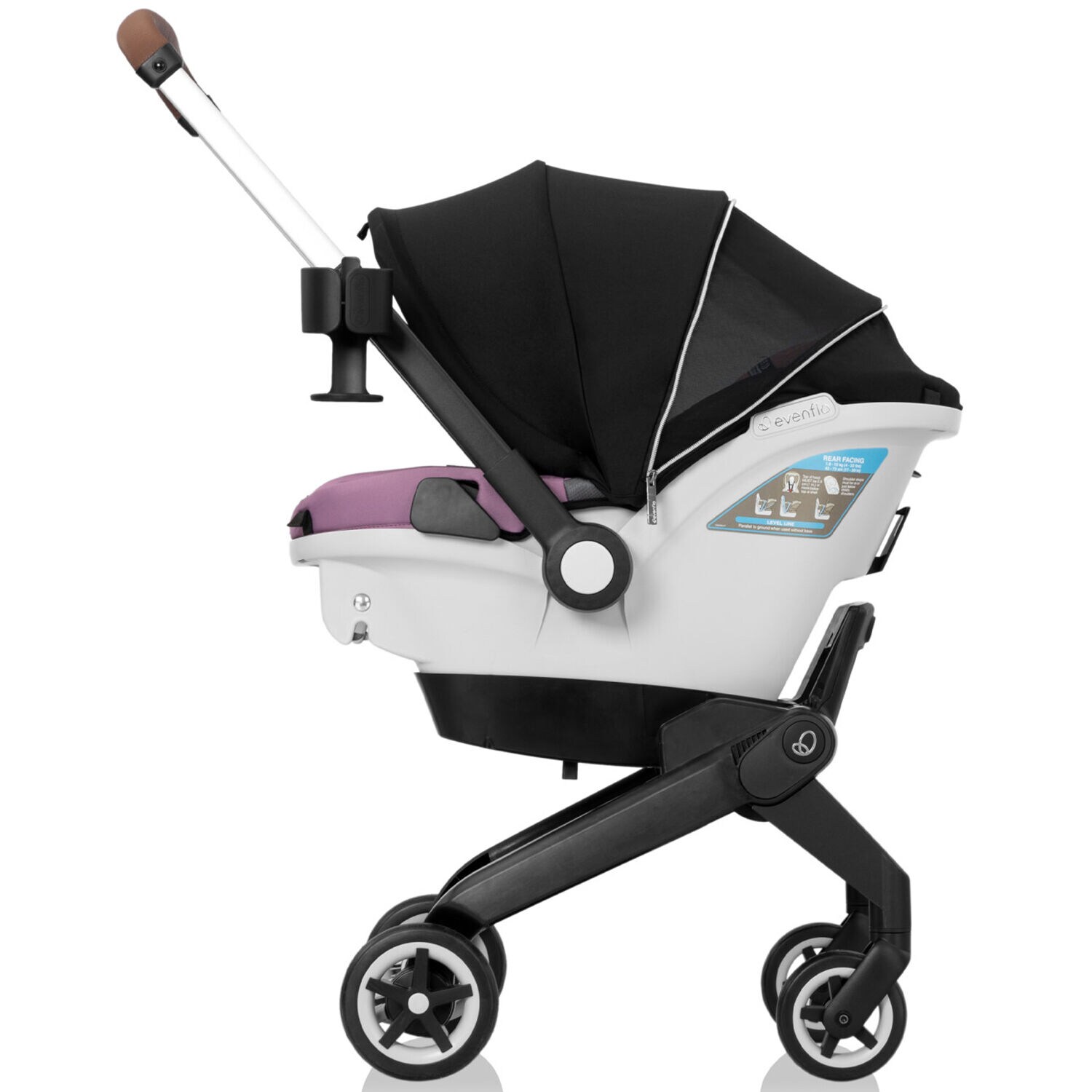 Evenflo Gold Shyft DualRide with Carryall Storage Infant Car Seat Stroller Combo Opal Pink P.C. Richard Son