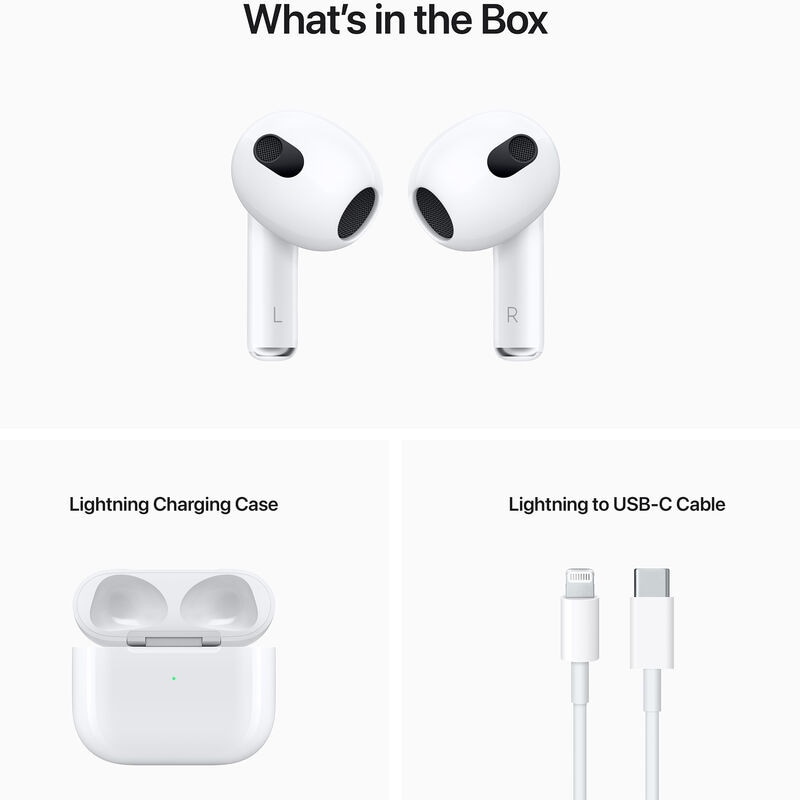 Apple - AirPods (3rd generation) with Lightning Charging Case - White, , hires