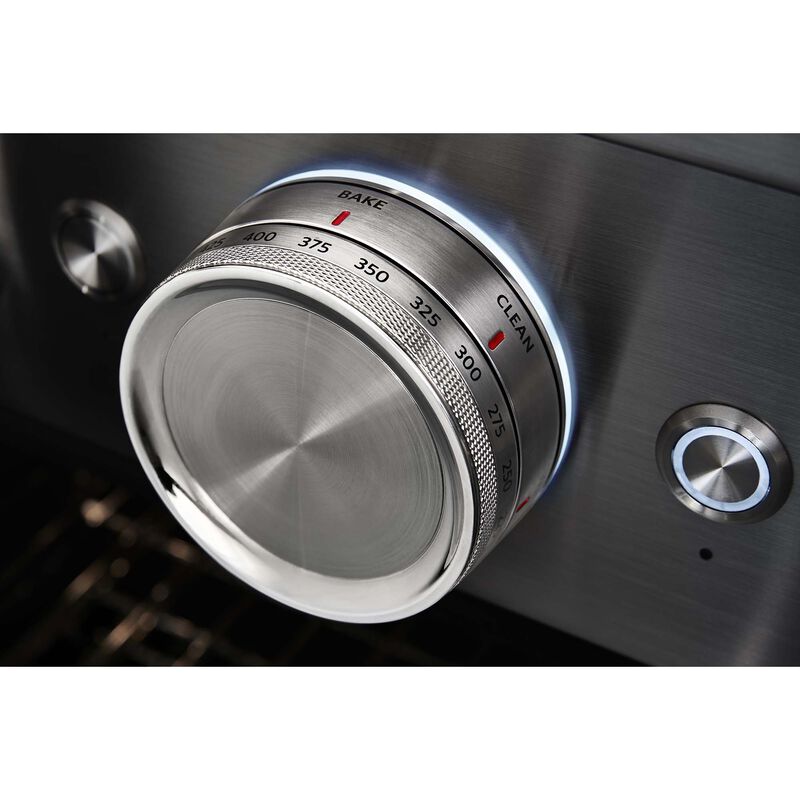 KitchenAid 36 in. 5.1 cu. ft. Smart True European Convection Gas Range with 6 Sealed Burners - Matte Milkshake, Matte Milkshake, hires